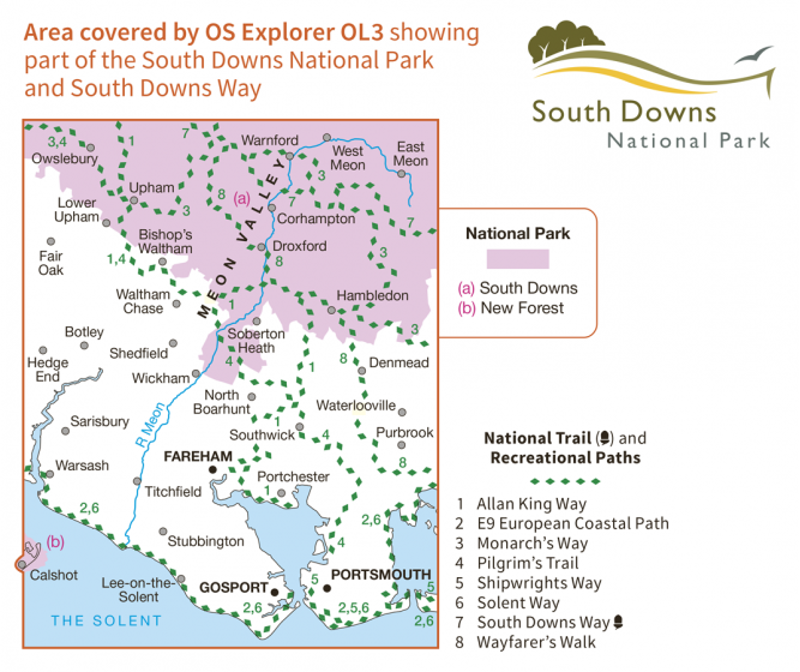 OS Explorer Map 3 - Meon Valley Porstmouth Gosport and Fareham-1